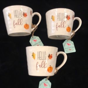 Brand new Harvest green studio set of 3 coffee cups